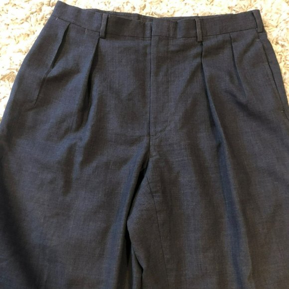 Polo by Ralph Lauren Dark Grey Pleated Pants Sz 34x38 Suspender Buttons - Picture 4 of 9